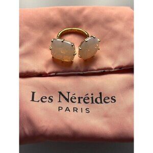 Les Nereides 2 Diamantine Opal white stones toi et moi ring - Size : 54  RV $145